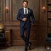 Three Pieces Navy Men Suit